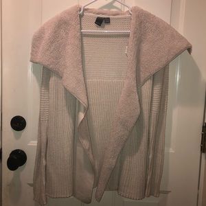 Open front fur sweater